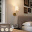 Applique à bras à intensité variable rechargeable avec télécommande en verre givré-130841095