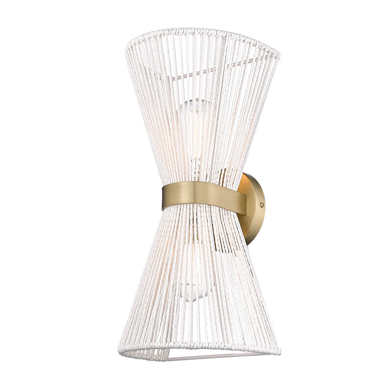 Éclairage vers le haut et vers le bas noir à 2 lumières à intensité variable Riya, Bronze champagne brossé, Blanc