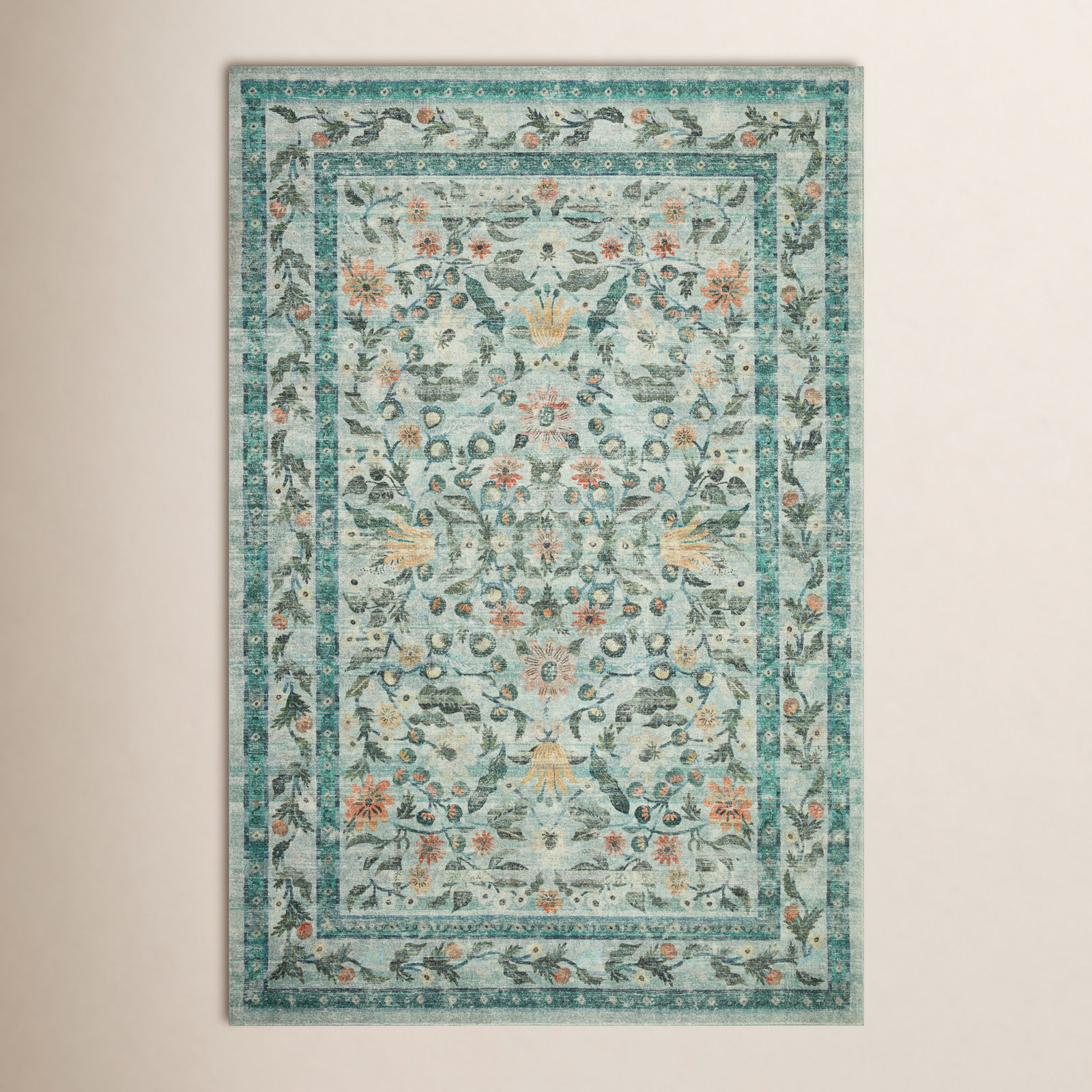 Rifle Paper Co. x Loloi Sage Floral Rug, Rectangle 2'3" x 3'9"