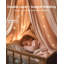Grand lit à baldaquin avec lumières en forme d'étoile, auvent à deux couches pour le lit, tente de jeu Princess pour chambre de filles, rideau de lit respirant pour les enfants, coin de lecture, lavable à la machine, 40 po x 106 po, rose