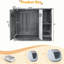 Gray Cat Litter Box Furniture, Power Outlet, Catcher, And Adjustable Shelves. Contemporary Geometric Design, Fits Most Automatic Boxes, Door Hooks For Pet Accessories, Universal Design Smart Pattern