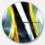 Fractal Lines Yellow White - Horloge murale moderne-34141127