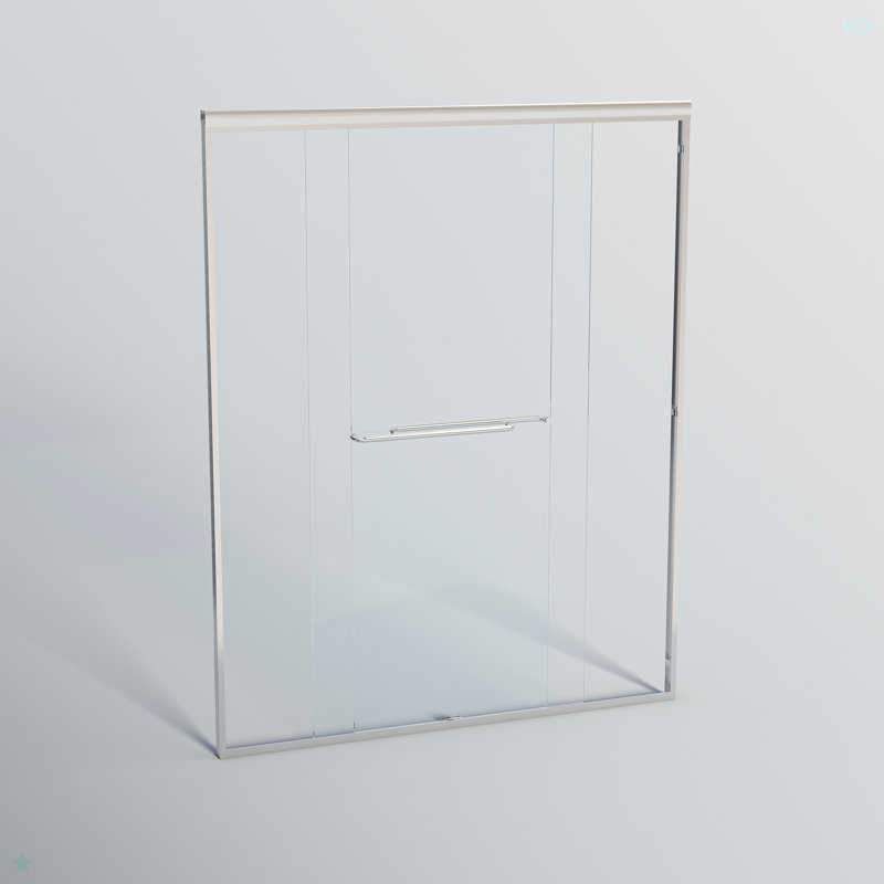 44-48 In. W X 72 In. H Double Sliding Shower Door, Semi-Frameless Bypass Bathroom Sliding Door With 1/4" (6Mm) Tempered Glass For Walk-In Shower
