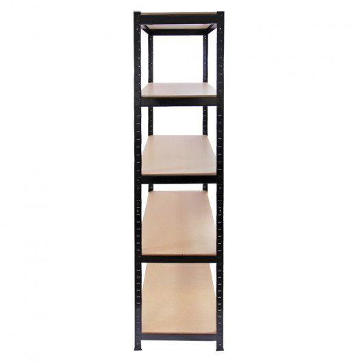 Steel Adjustable Height Shelving Unit, 180cm H x 90cm W x 45cm D, Black