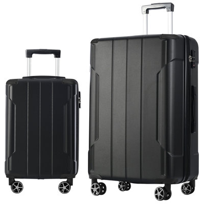 Ensemble de 2 valises rigides en ABS extensibles avec serrure TSA et roulettes multidirectionnelles, idéal pour les voyages d'affaires, les vacances et la vie étudiante.