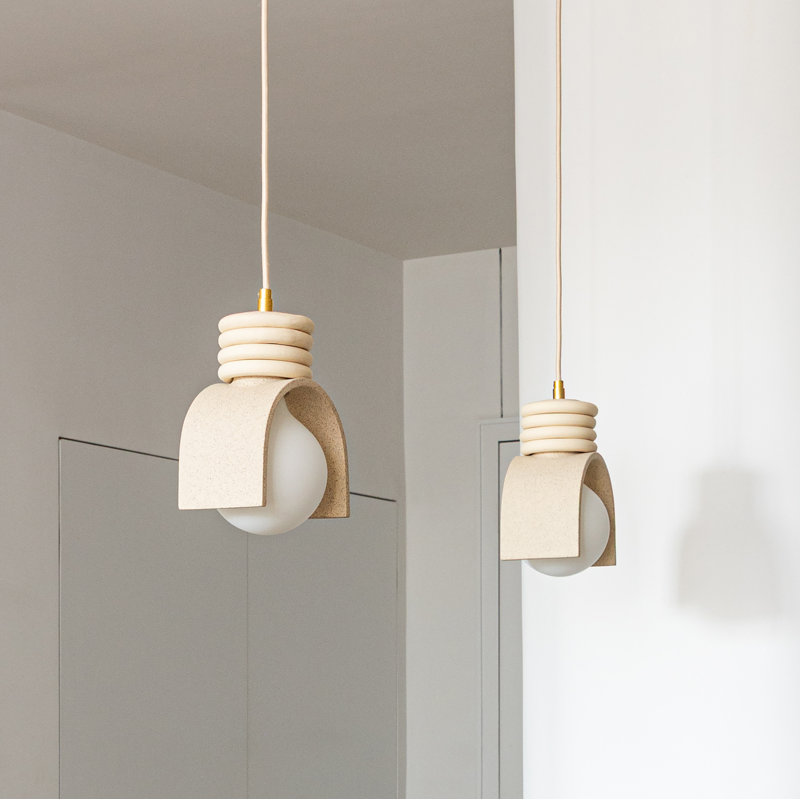 Lunar Pendant, Sand, Plug-in, No