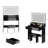 31" LED Mirror Vanity Table with Cushioned Stool, 3-Color Dimmable Lighting, Compact Black Makeup Desk