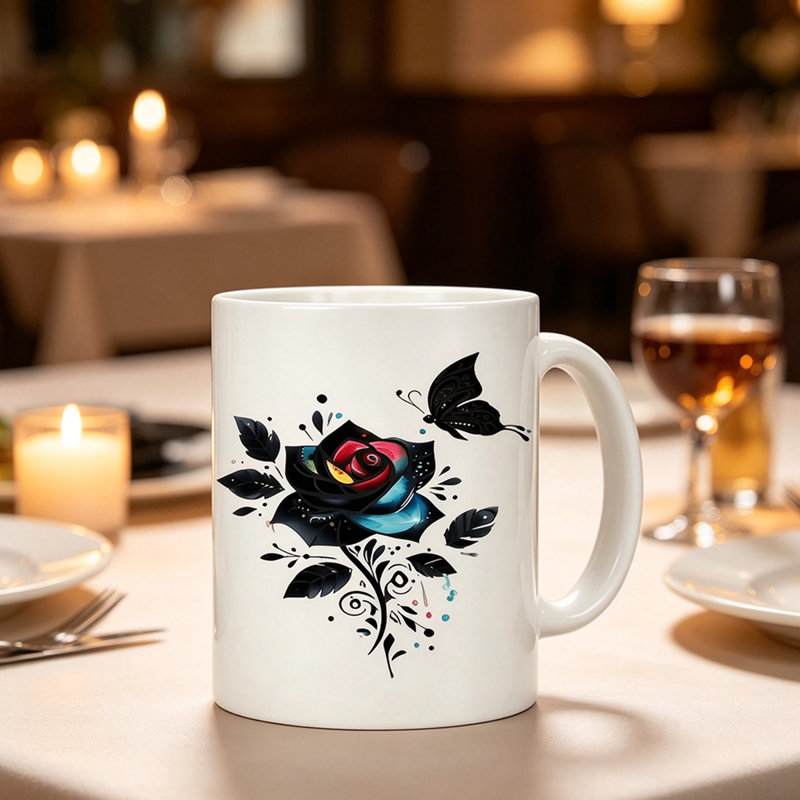 1pc Ceramic Coffee Mug Vintage Floral Pattern "Women" for Spring Summer Office Home & Gifts.