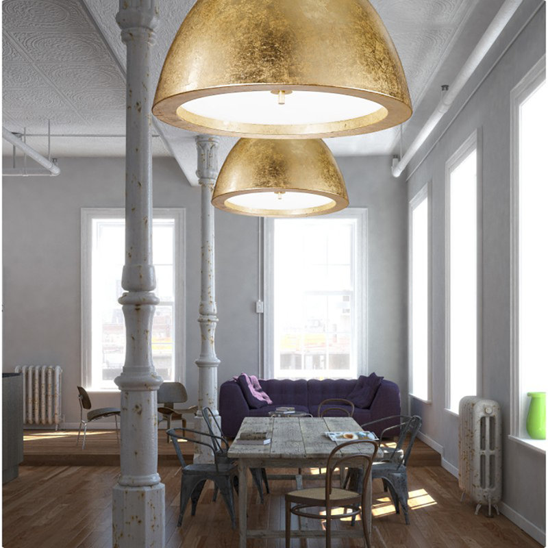 Willy 60 Unique / Statement Dome Pendant, 3 x 100W Incandescent or 2 x 23W CFL, Metallic Gray Aluminum