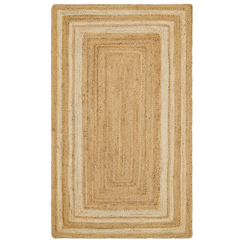 100% Jute Area Rug, Flat Weave, 4.0 x 5.9 Feet | Machine Woven, 3000 g/m², 0.2 Inches Thick, No Pile | Easy to Clean with Vacuum & Spot Remover | Ideal for Living Room & Bedroom Décor