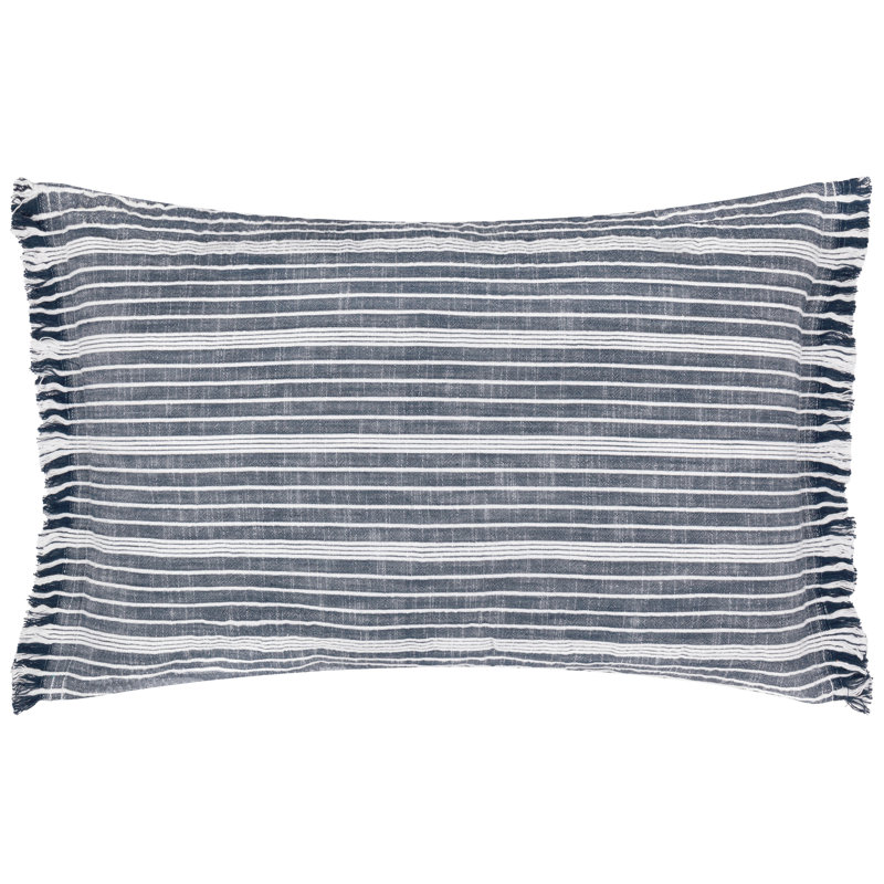 Stoian Indoor / Outdoor Striped Rectangular Throw, Blue, Pillow Cover Only - No Insert
