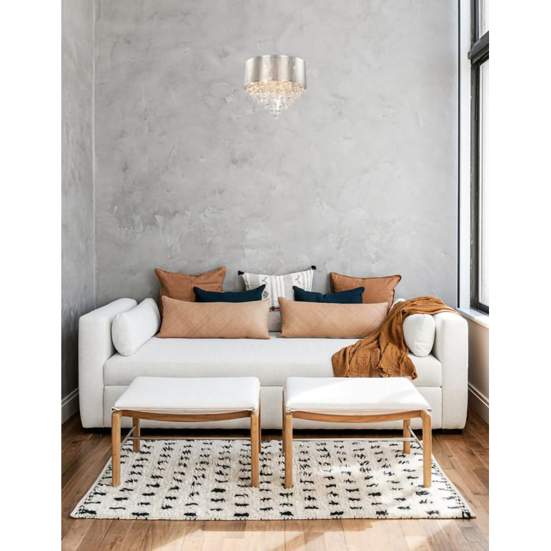 5-Light Chrome Chandelier With Clear Crystals, 77" H x 16" W x 16" D