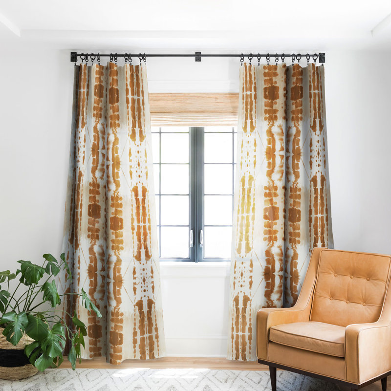 Jacqueline Maldonado Paradigm Rust 1pc Blackout Window Curtain Panel, 50" W x 108" L