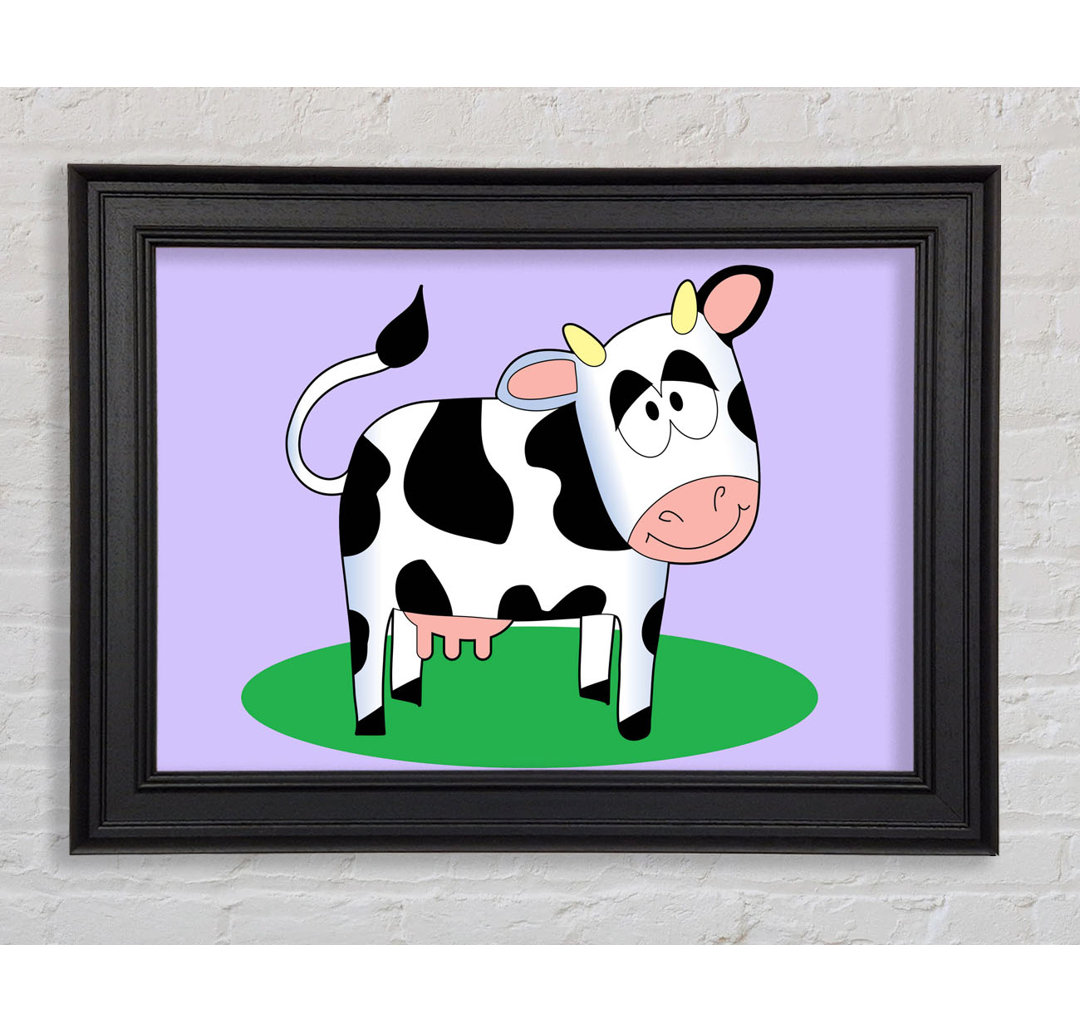 Happy Cow Lilac - Bilderrahmen Kunstdrucke