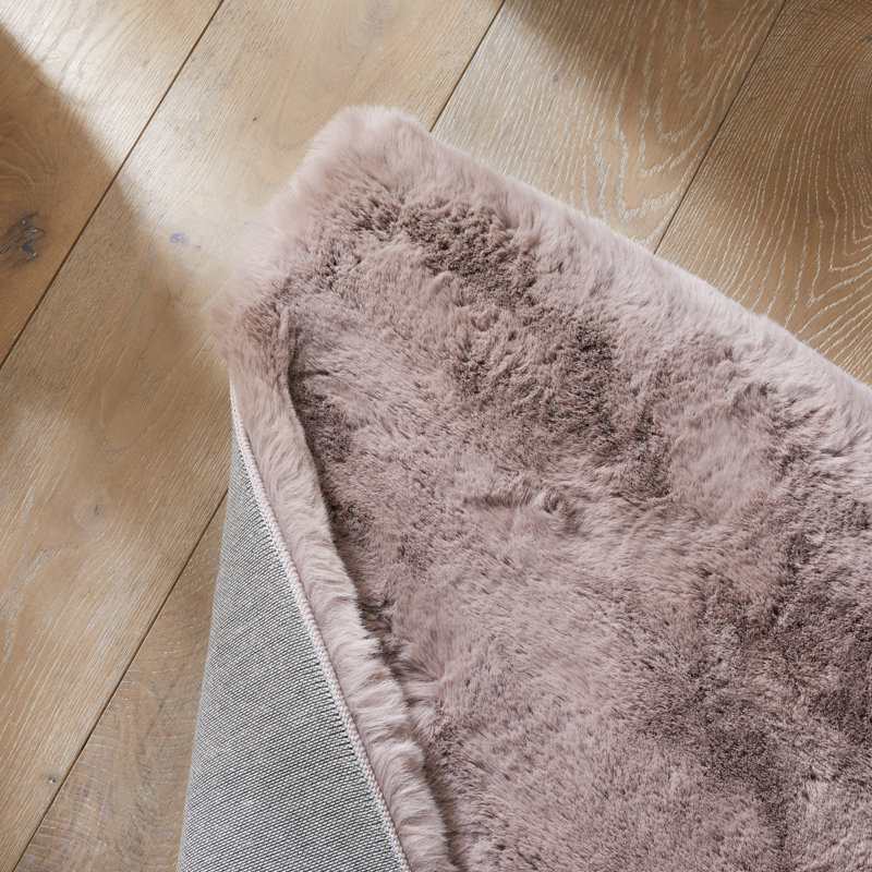 HEAVENLY Solid Colour Machine Made Area Rug, Rectangle 115 x 175 cm, Blush