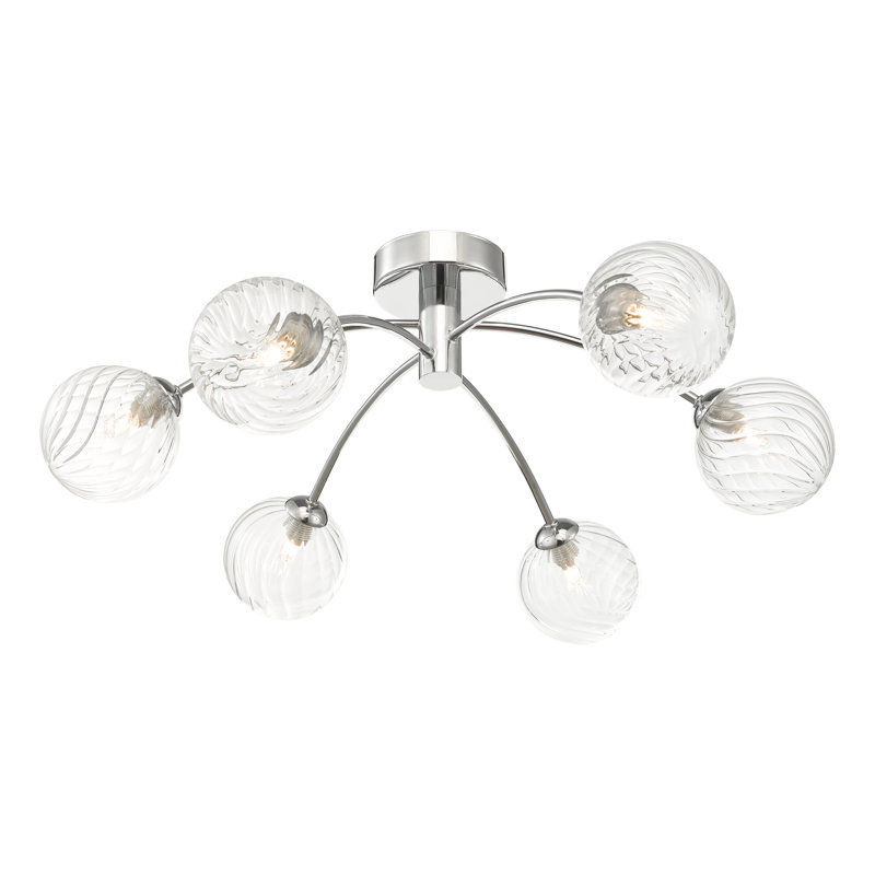 Flush Mount, 21.5" H x 57" W x 57" D, 6