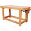 Établi 67 po en bois de hêtre massif avec étau en bois intégré et trous pour chien pour atelier de menuiserie