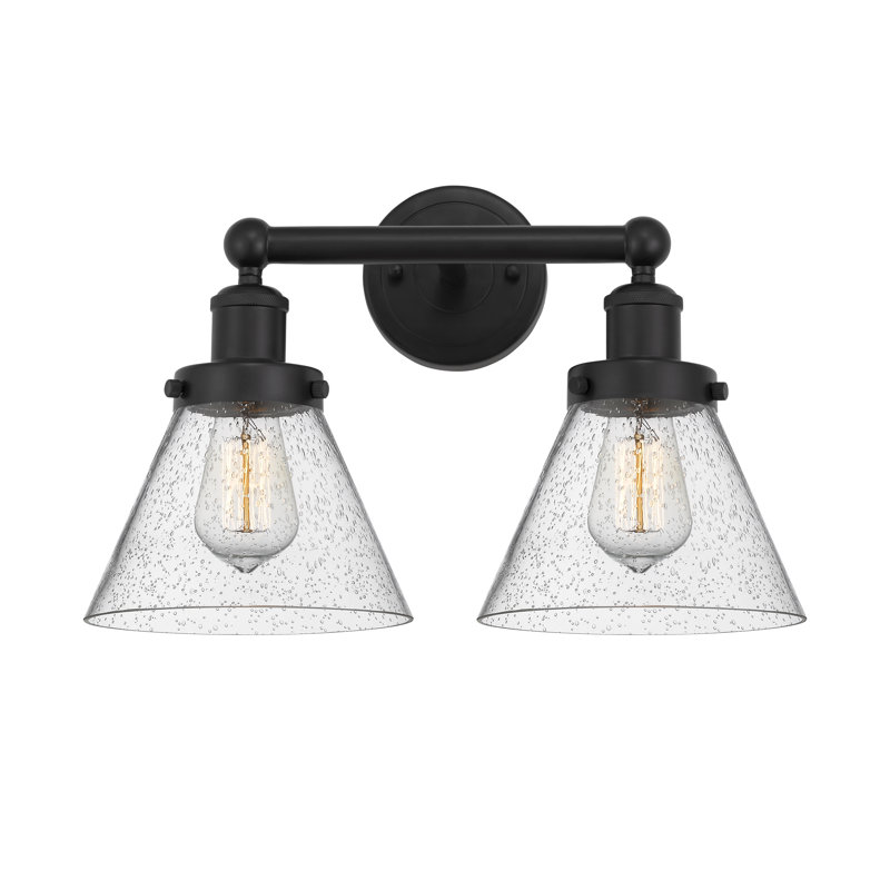 Éclairage pour meuble-lavabo à 2 lumières Artella, Noir mat, Mercurisé