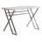 Clairview 43" Wide Modern Rectangular Writing Desk with Geometric Base in Chrome Finish-639698636