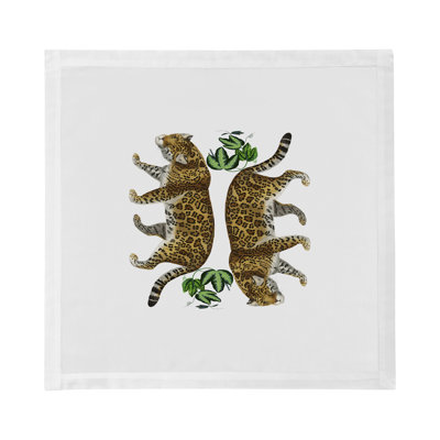 Leopard Seeing Double Hemstitch 22" Linen/Cotton Napkin