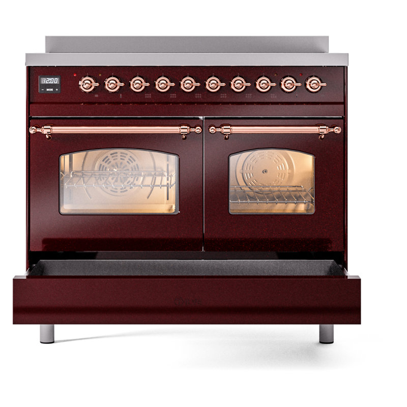 ILVE Nostalgie II 40 in Induction Range, Burgundy/Copper