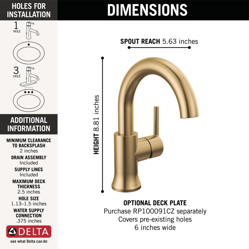 Robinet de salle de bain Trinsic, Bronze champagne