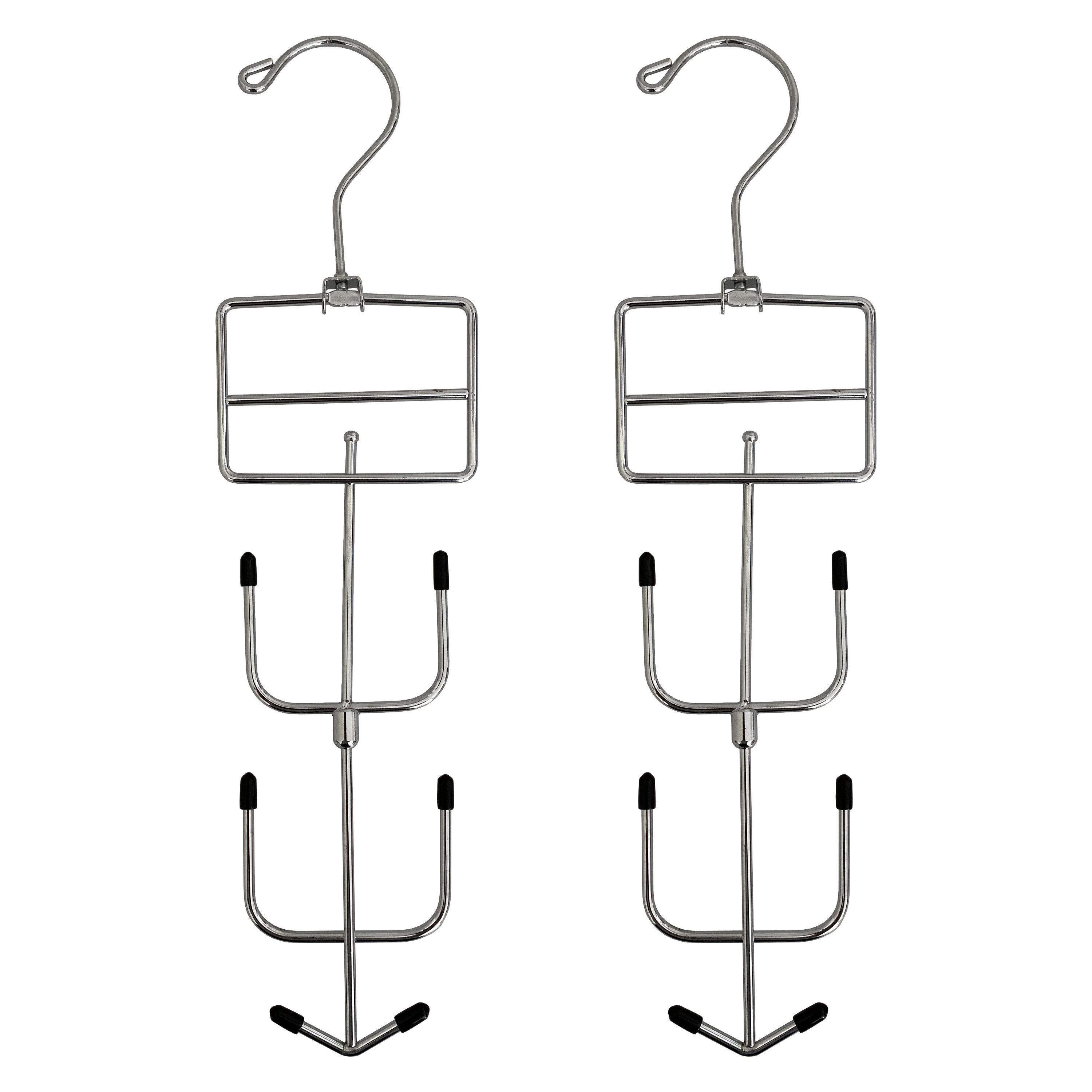 USTECH 5-Tier Adjustable Non-Slip Clips Skirt Hanger, Space-Saving 3 Packs