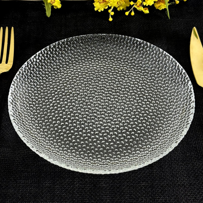 Ensemble de 4 assiettes à salade en verre Madellyne