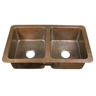 Évier de cuisine à double cuve encastrable L 34 po x l 21 po
