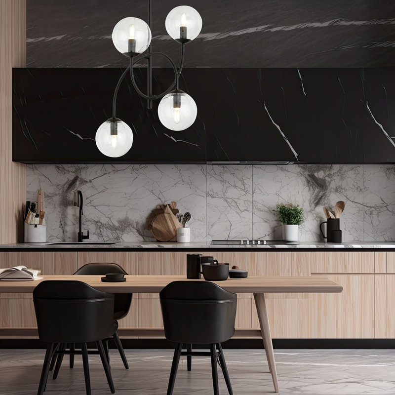 Averell 4 - Light Geometric Chandelier, Transparent