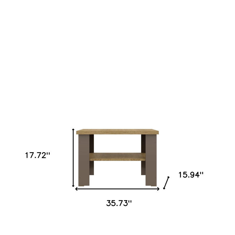 Table de bout blanche 36 po, Naturel, Brun