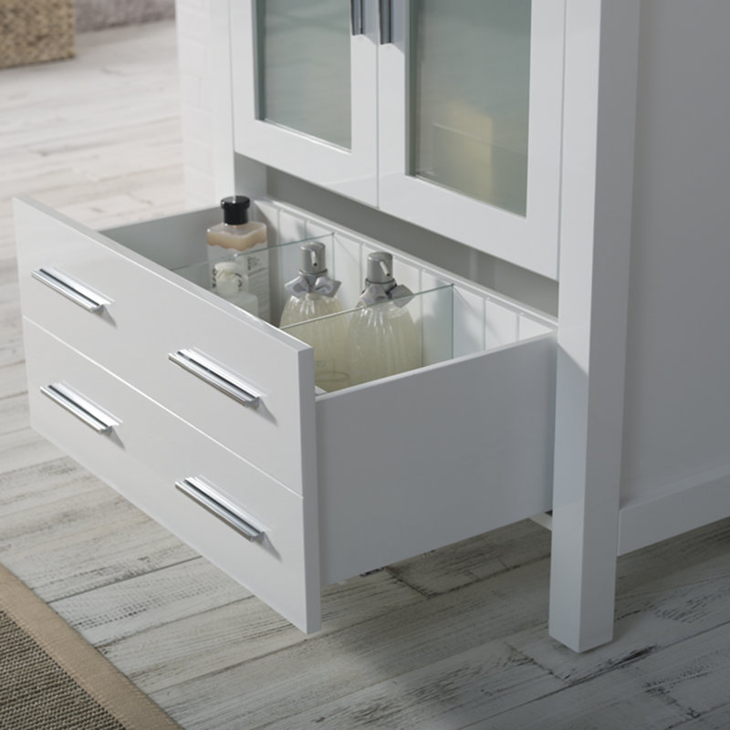 Meuble-lavabo simple 30 po avec lavabo, Blanc