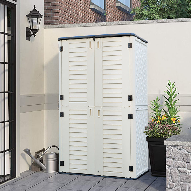 Outdoor Weather Resistance 4 ft. 2 in. W x 2 ft. 5 in. D Resin Vertical Tool Shed
