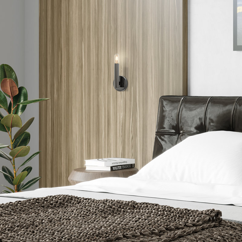 Marissah Candle Wall Light, Black Chrome