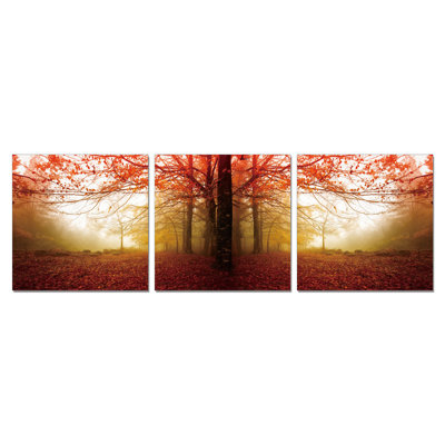 " Autumn Leaves Wall Mounted Triptych " 3 - Pieces