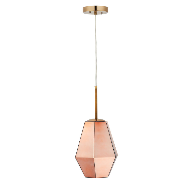 Luminaire suspendu géométrique 1 lumière Taurus, Bronze étincelant, Doré