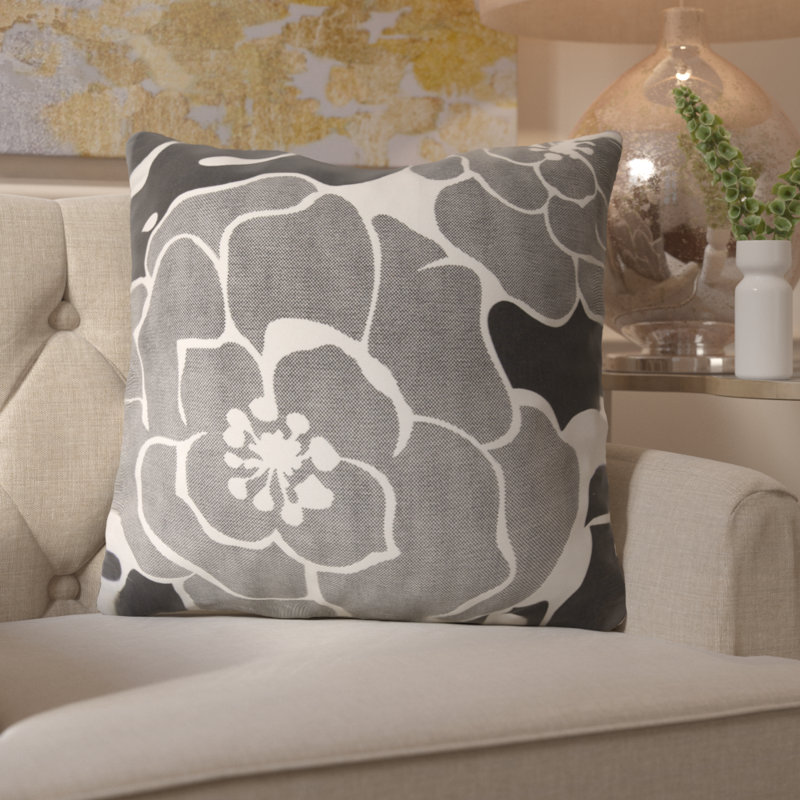 Budleigh Salterton Floral Cotton Throw Pillow, Blue, Polyester