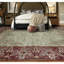 Tapis doré et rouge noué à la main de haute qualité