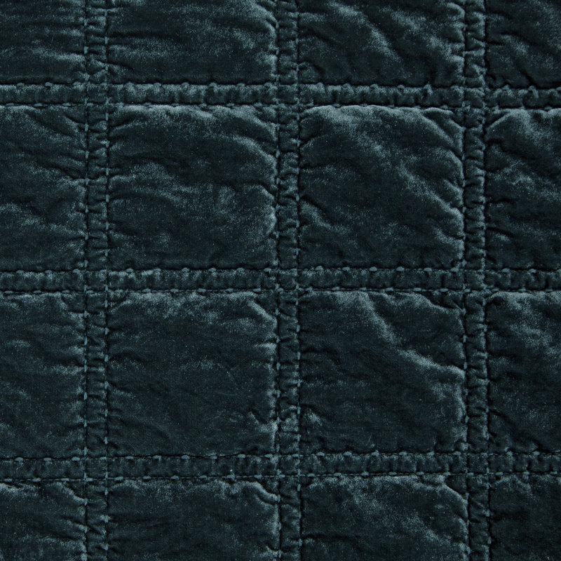 Jeté en velours de soie synthétique Stella, Bleu tempête