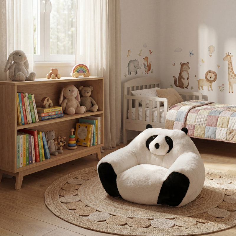 Chaises d'appoint Panda confortables, mousse ultra douce, espaces de vie confortables
