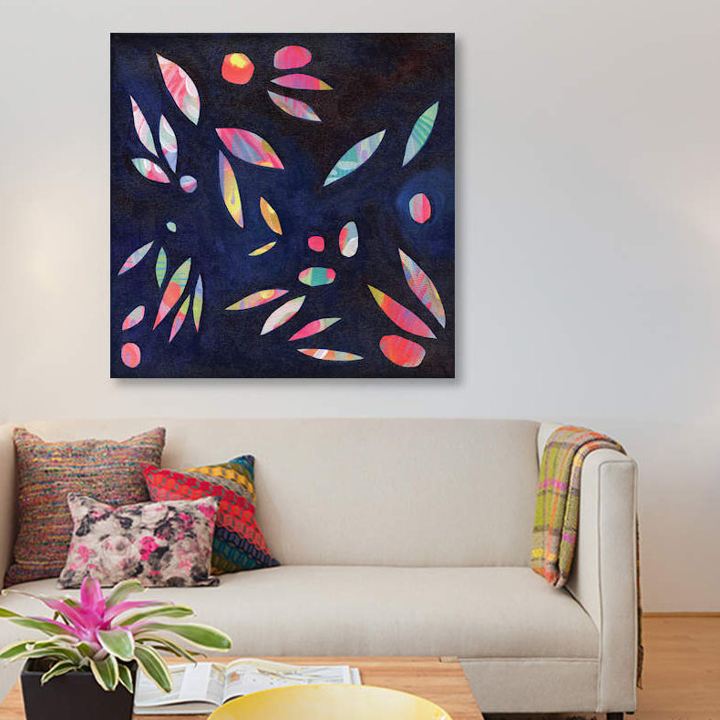 « arc leaves », impression sur toile tendue, H 18 po x l 18 po x P 1,5 po, Pas de tapis, Toile tendue