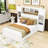Wood Platform Bed with Built-in Outlets and Ample Storage-1507561967-1507561966