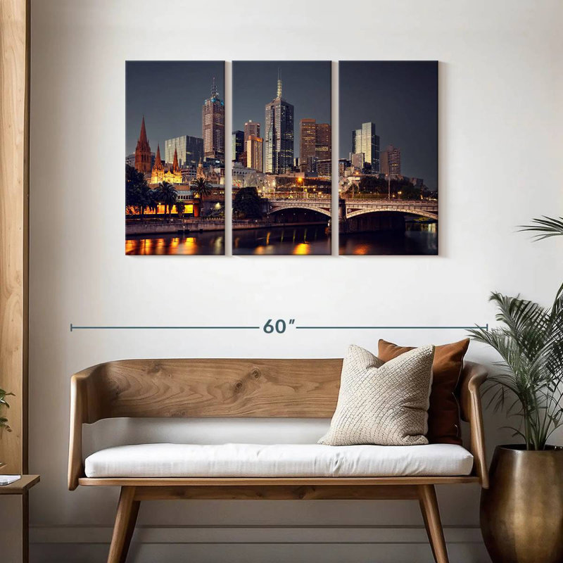 Rorry Melbourne Night Skyline, 28" H x 45" W