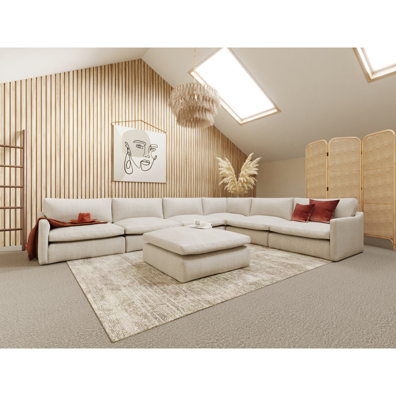 Canapé modulaire de coin avec repose-pieds de 168 po Dresden Dresden