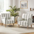 Fauteuil rembourré avec pieds en bois massif 29,5 po Arching