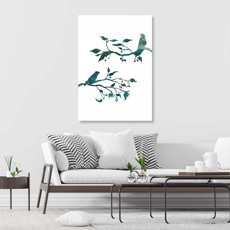 Birds On Branches - Wrapped Canvas Print, 120cm H x 80cm W