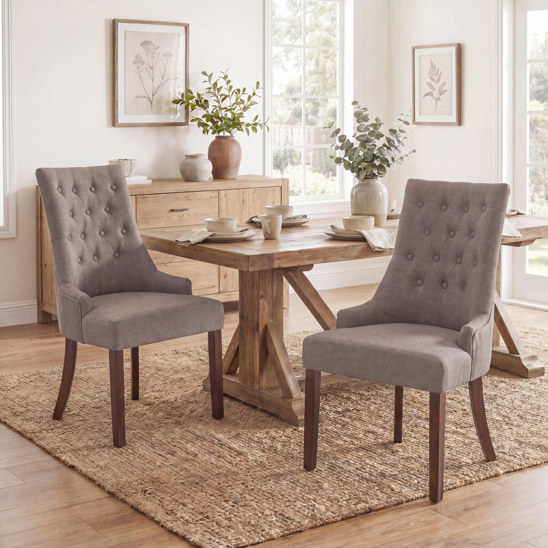 Chaise d'appoint rembourrée Amelia, Taupe