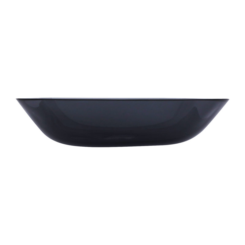Lavabo de salle de bain vasque carré en verre trempé 16 "avec bonde