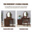 Coiffeuse avec miroir, 5 tiroirs, 1 chaise