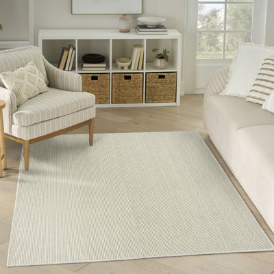 Tapis d'intérieur vert ivoire à texture naturelle 3 pi 11 po x 5 pi 11 po Nourison